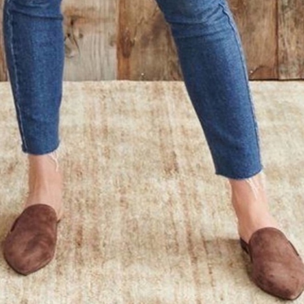 Jenni Kayne Suede Mule Slippers in Chocolate Brown Size 37.5